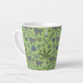 Tasse Latte Tropical animals seamless pattern green and grey (Angle gauche)