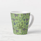 Tasse Latte Tropical animals seamless pattern green and grey (Angle droit)