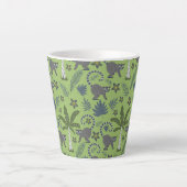 Tasse Latte Tropical animals seamless pattern green and grey (Devant)