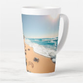 Tasse Latte Tropical Golden Shell Beach Chic (Angle droit)