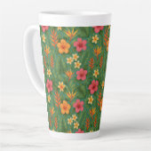 Tasse Latte Tropical/Hawaii patterned floral (Angle gauche)