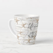 Tasse Latte Tropical Ocean Beach Starfish Mariage (Angle gauche)