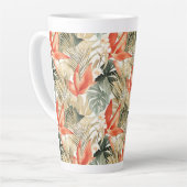 Tasse Latte Tropical Orange Anthurium Jungle Florale (Angle gauche)