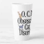 Tasse Latte Trouble de chat obsessionnel (Devant)