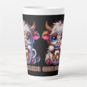 Tasse Latte Trouble de dépendance obsessionnelle au café (Devant)