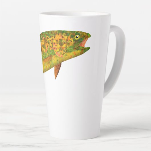 Tasse Latte Truite arc-en-ciel feuille Aspen 2 (Angle droit)