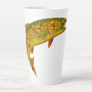 Tasse Latte Truite arc-en-ciel feuille Aspen 2
