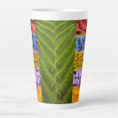 Tasse Latte tuiles de flore (Devant)