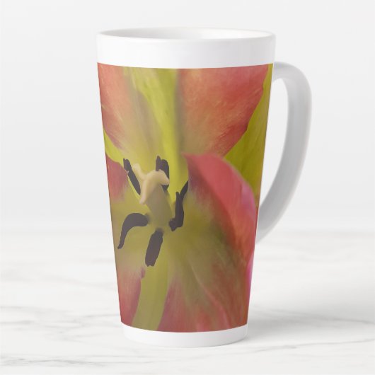 Tasse Latte Tulipe en latte rose et jaune (Angle droit)