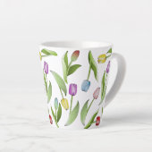 Tasse Latte Tulipe Fleur Colorée Moderne (Angle droit)