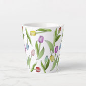Tasse Latte Tulipe Fleur Colorée Moderne (Devant)