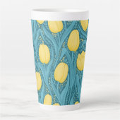 Tasse Latte Tulipes en bleu et jaune (Devant)