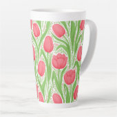 Tasse Latte Tulipes en rouge et vert (Angle droit)
