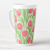 Tasse Latte Tulipes en rouge et vert (Angle gauche)