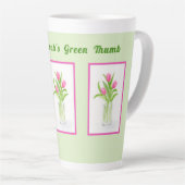 Tasse Latte Tulips in Water Handpainted Watercolor PERSONALIZE (Angle droit)