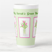 Tasse Latte Tulips in Water Handpainted Watercolor PERSONALIZE (Devant)