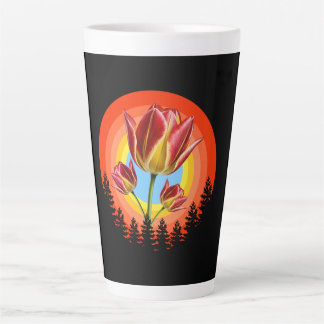 Tasse Latte tulips nature botanical plant 