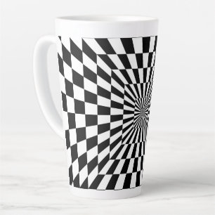 Tasse Latte tunnel d'échiquier d'illusion optique
