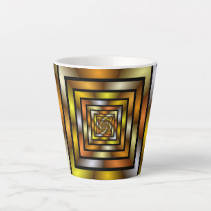 Tasse Latte Tunnel lumineux coloré Trippy Fractal Graphisme