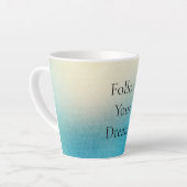 Tasse Latte Turquoise Chic Blanc Aqua bleu (Angle gauche)