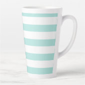 Tasse Latte Turquoise clair et blanc Large Horizontal rayé (Droite)