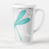 Tasse Latte Turquoise libellule latte personnalisée (Droite)