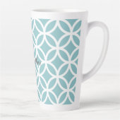 Tasse Latte Turquoise Motif diamant Personnalisé (Droite)