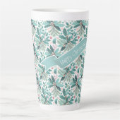 Tasse Latte Turquoise Noël Holly Berries Motif#17 ID1009 (Devant)
