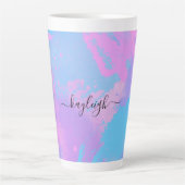 Tasse Latte Turquoise rose Abstrait (Devant)