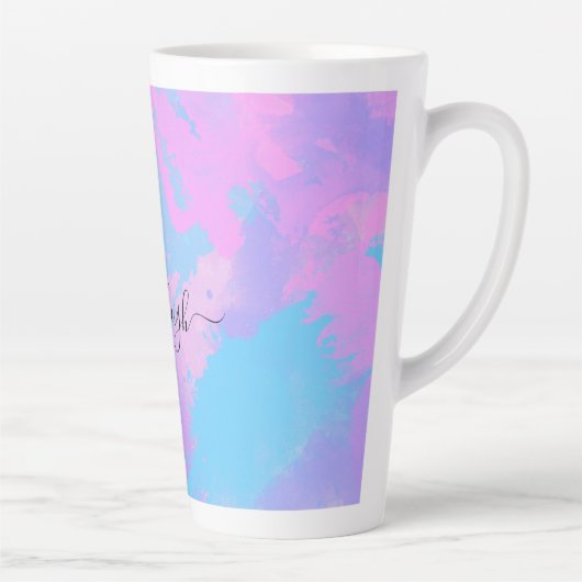 Tasse Latte Turquoise rose Abstrait (Droite)