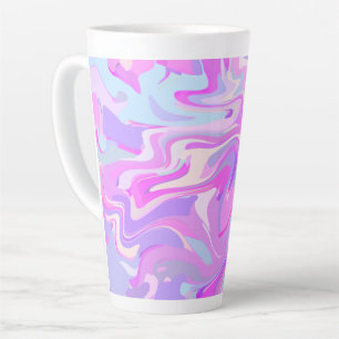 Tasse Latte Turquoise rose marbré