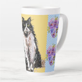 Tasse Latte Tuxedo Chat Cute Dessin Black White Chats (Angle droit)
