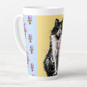 Tasse Latte Tuxedo Chat Cute Dessin Black White Chats (Angle gauche)
