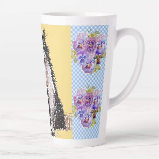 Tasse Latte Tuxedo Chat Cute Dessin Black White Chats (Droite)