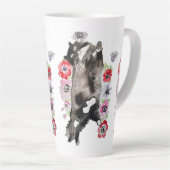 Tasse Latte Tuxedo Chat Cute Jolie Fleurs Chats Aquarelle (Angle droit)