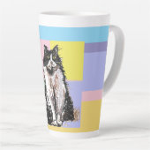 Tasse Latte Tuxedo Chat Pastel Couleurs Rose Girls Nom (Angle droit)