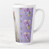 Tasse Latte Tuxedo Painé À La Main Tuxedo Chat Floral Latte Mu (Droite)