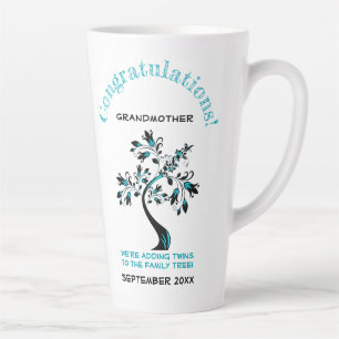 Tasse Latte Twin Grand-mère pour être rose bleu arbre familial