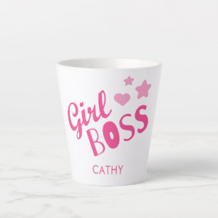 Tasse Latte Typographie Boss de marque personnalisée Coeurs ro