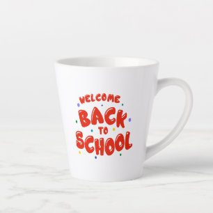 Tasse Latte Typographie Colorée de Retour à l'École