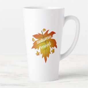 Tasse Latte Typographie de l'humeur d'automne feuille d'érable