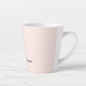 Tasse Latte Typographie de monogramme de nom rose moderne blus (Droite)