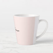 Tasse Latte Typographie de nom de monogramme de teinte rose mi (Droite)