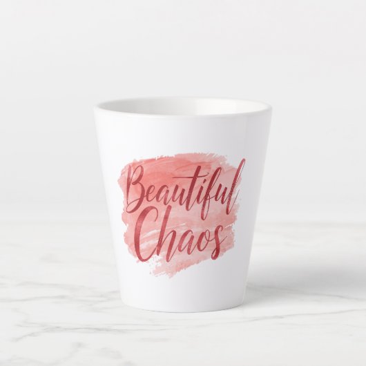 Tasse Latte Typographie de script Chaos Belle Esthétique (Devant)