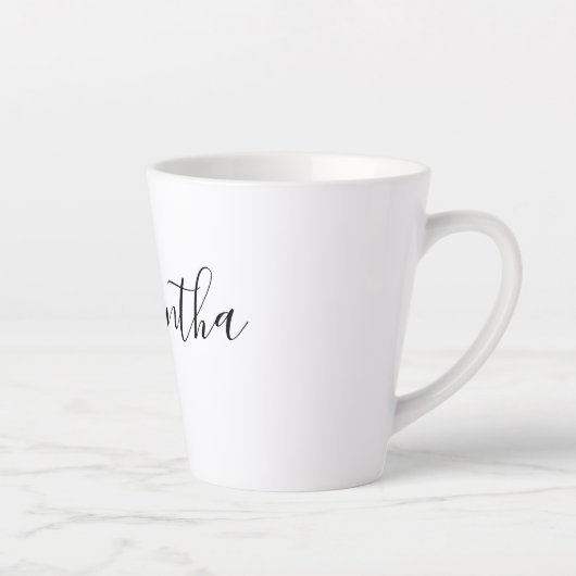 Tasse Latte Typographie de script manuscrite moderne Nom (Droite)