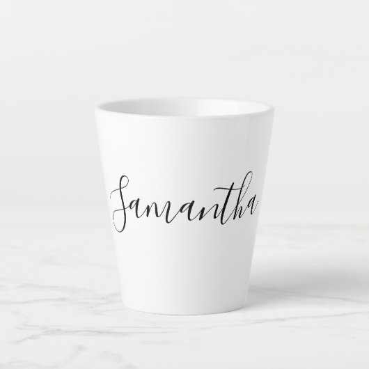 Tasse Latte Typographie de script manuscrite moderne Nom (Devant)