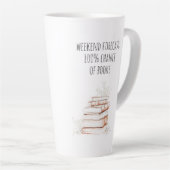 Tasse Latte Typographie du livre Lover (Angle droit)
