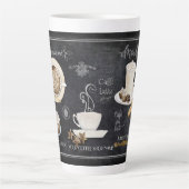 Tasse Latte Typographie du tableau noir Café Chocolat n Desser (Devant)