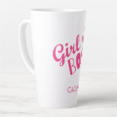 Tasse Latte Typographie Fun Boss Personnalisée Fille Rose (Angle gauche)