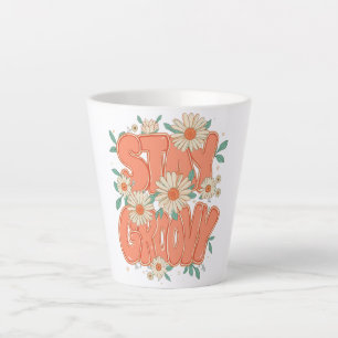 Tasse Latte Typographie Hippie Orange Mignonne